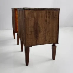 Outlet Pamono Italian Art Deco Wood Corner Consoles with Black Marble Tops, 1940s, Set of 2