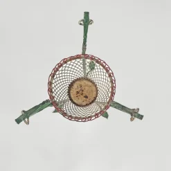 Pamono Italian Art Nouveau White Green Wrought Iron Vase Holders with Dragons, 1900s, Set of 2><noscript><img width=