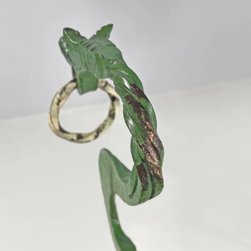 Pamono Italian Art Nouveau White Green Wrought Iron Vase Holders with Dragons, 1900s, Set of 2> Garden Tables