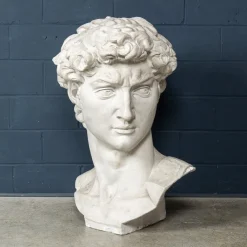 Pamono Italian Artist after Michelangelo, Head of David, 1990s, Plaster> Classical|Sculpture
