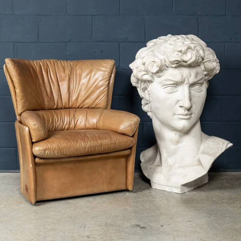 Pamono Italian Artist after Michelangelo, Head of David, 1990s, Plaster> Classical|Sculpture