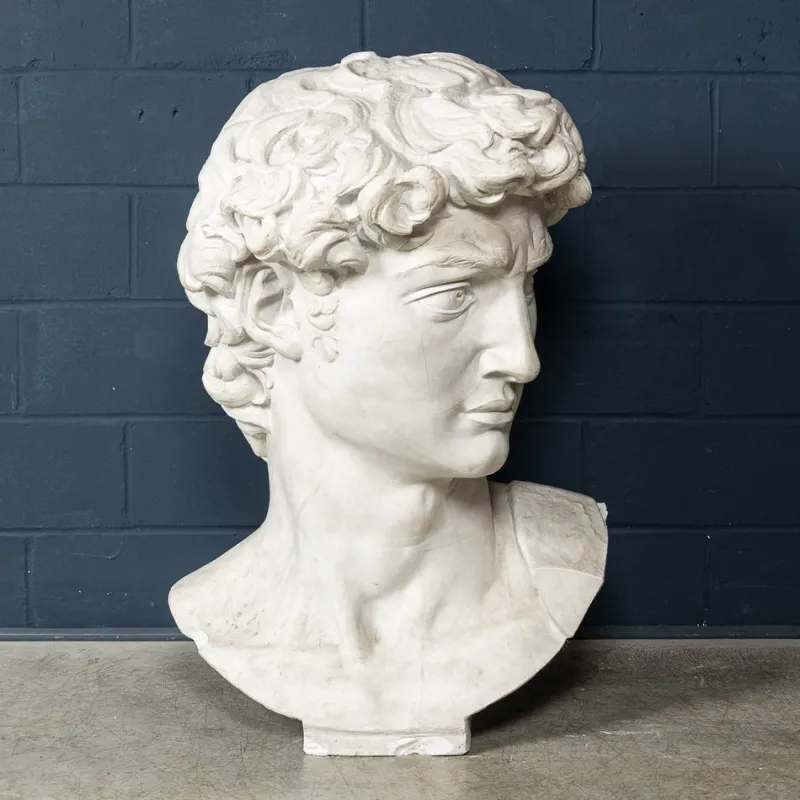 Pamono Italian Artist after Michelangelo, Head of David, 1990s, Plaster> Classical|Sculpture