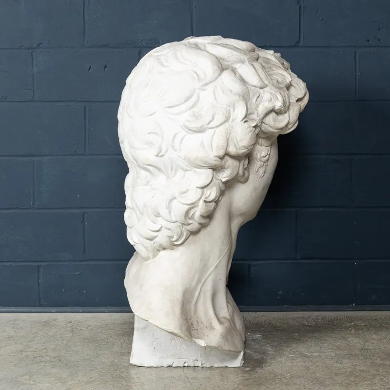 Pamono Italian Artist after Michelangelo, Head of David, 1990s, Plaster> Classical|Sculpture
