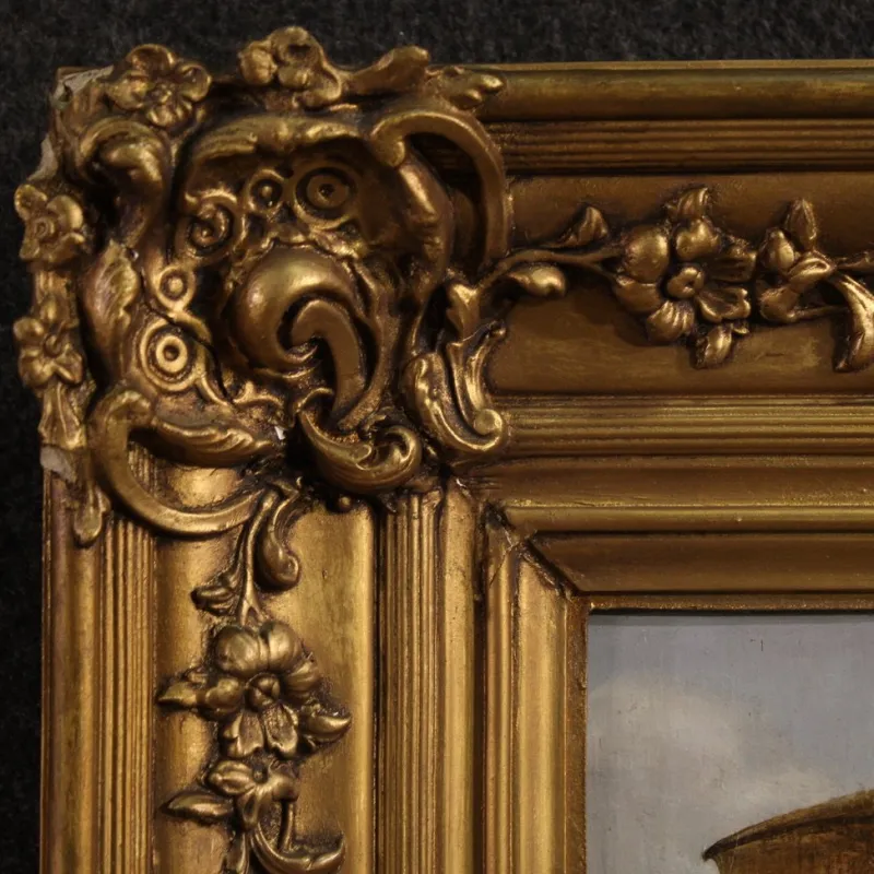 Pamono Italian Artist, Arcadian Landscape with Knight, 18th Century, Oil on Panel, Framed> Painting