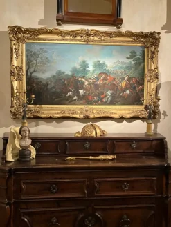 Pamono Italian Artist, Baroque Battle Scene, 1600s, Oil on Canvas, Framed> Old Masters