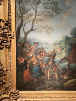 Pamono Italian Artist, Baroque Battle Scene, 1600s, Oil on Canvas, Framed><noscript><img width=