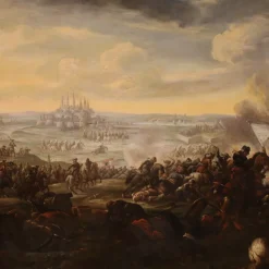 Discount Pamono Italian Artist, Battle Between Christians and Ottomans, 1720, Oil on Canvas, Framed