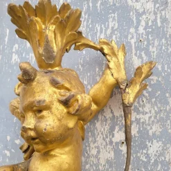 Pamono Italian Artist, Carved Putto, 18th Century, Gilt Wood> Sculpture