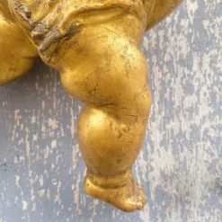 Pamono Italian Artist, Carved Putto, 18th Century, Gilt Wood><noscript><img width=