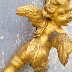 Pamono Italian Artist, Carved Putto, 18th Century, Gilt Wood><noscript><img width=