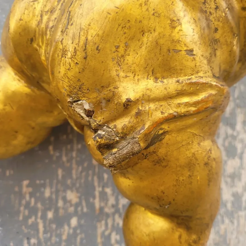 Pamono Italian Artist, Carved Putto, 18th Century, Gilt Wood> Sculpture