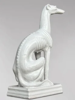 Outlet Pamono Italian Artist, Greyhound Sculpture, 1960, Ceramic