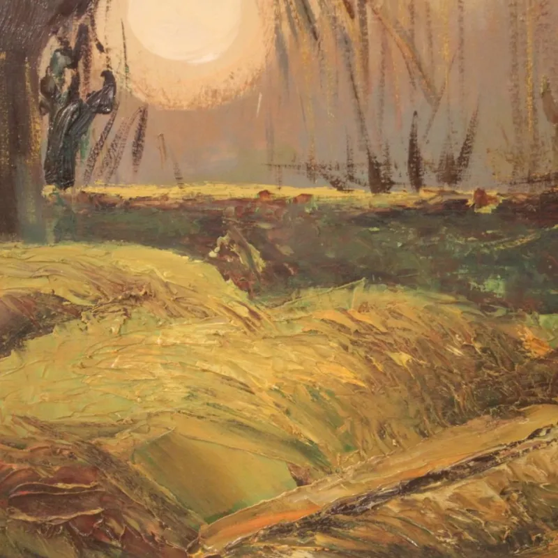 Outlet Pamono Italian Artist, Landscape in Impressionist Style, 1960, Oil on Panel, Framed