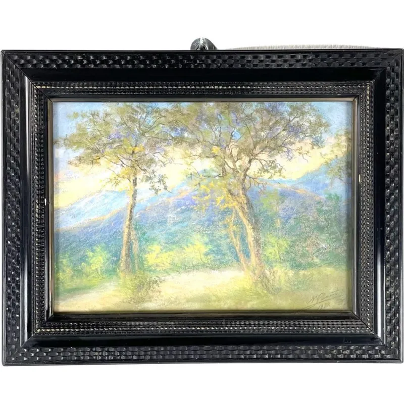 Pamono Italian Artist, Landscape, 1932, Oil Pastel> Impressionist