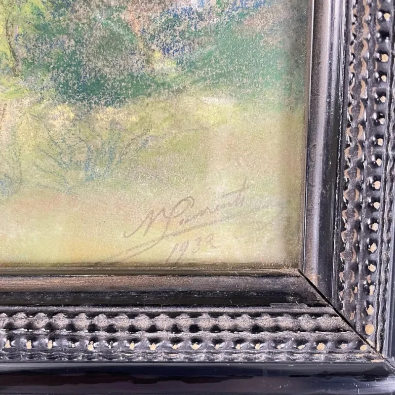 Pamono Italian Artist, Landscape, 1932, Oil Pastel> Impressionist