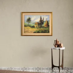 Pamono Italian Artist, Landscape, 1970s, Oil on Canvas, Framed><noscript><img width=