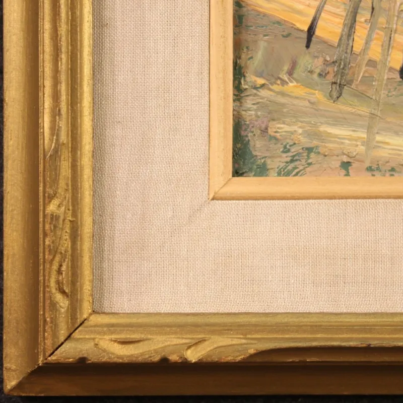 Pamono Italian Artist, Landscape, 1970s, Oil on Canvas, Framed> Mid-Century