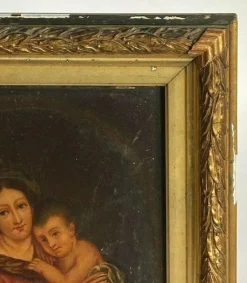 Outlet Pamono Italian Artist, Madonna & Child, 19th Century, Oil on Panel, Framed