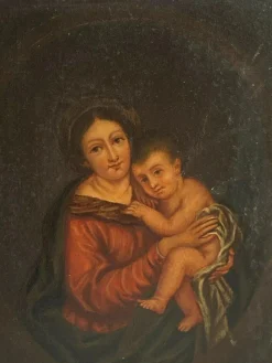 Outlet Pamono Italian Artist, Madonna & Child, 19th Century, Oil on Panel, Framed