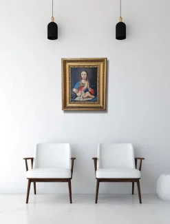 Pamono Italian Artist, Madonna and Child, 1700s, Oil on Copper, Framed