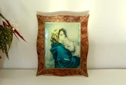 New Pamono Italian Artist, Madonna Del Riposo, 1940s, Print on Glass, Framed