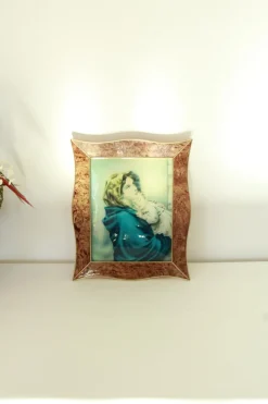 New Pamono Italian Artist, Madonna Del Riposo, 1940s, Print on Glass, Framed