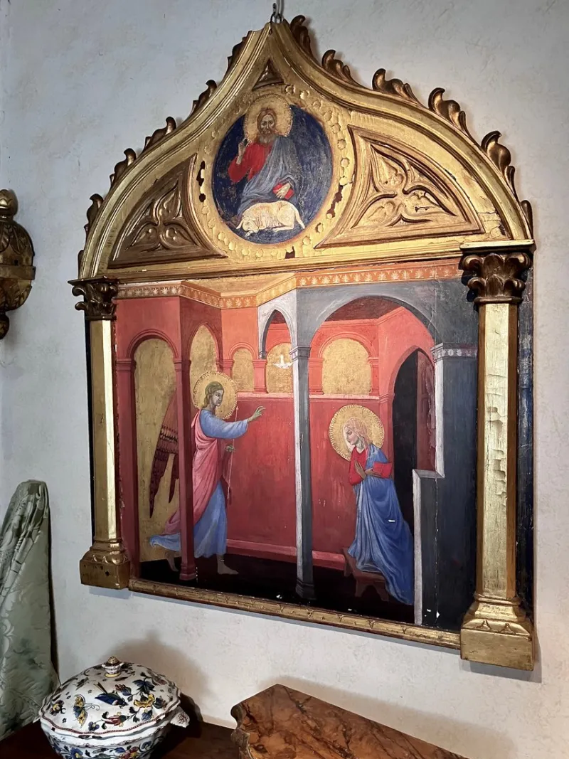 Pamono Italian Artist, Renaissance Style Annunciation, Tempera on Giltwood Panel> Old Masters