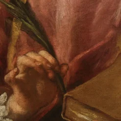 Pamono Italian Artist, Saint Lawrence, 1680, Oval Oil on Canvas, Framed><noscript><img width=