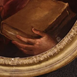 Pamono Italian Artist, Saint Lawrence, 1680, Oval Oil on Canvas, Framed><noscript><img width=