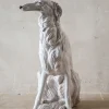 Outlet Pamono Italian Artist, Sculpture of a Borzoi Hound, 1970s, White-Painted Terracotta