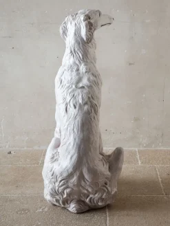 Outlet Pamono Italian Artist, Sculpture of a Borzoi Hound, 1970s, White-Painted Terracotta