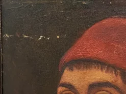 Pamono Italian Artist, 16th or 17th Century Figure, 1920s, Oil on Cardboard, Framed><noscript><img width=