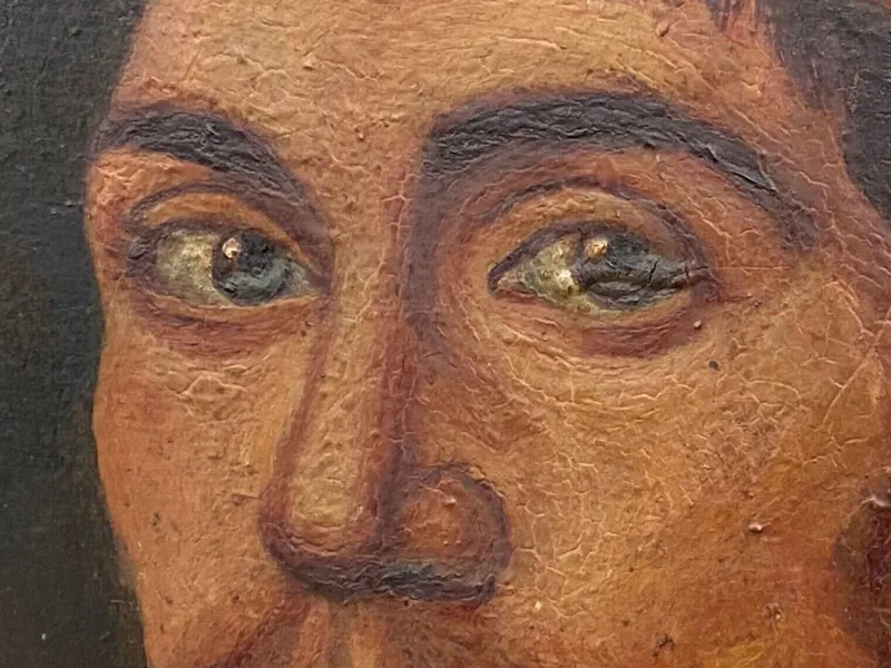 Pamono Italian Artist, 16th or 17th Century Figure, 1920s, Oil on Cardboard, Framed> Classical