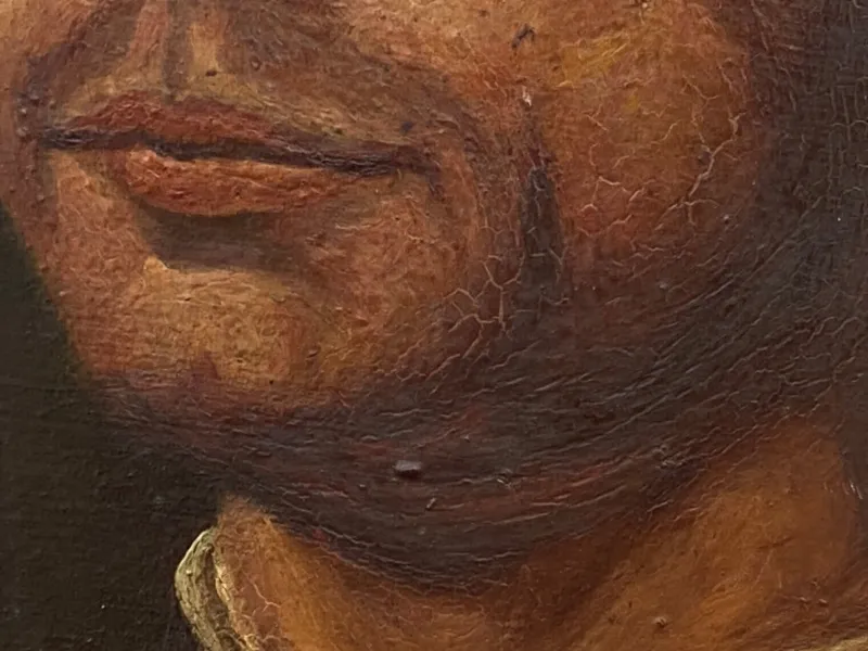 Pamono Italian Artist, 16th or 17th Century Figure, 1920s, Oil on Cardboard, Framed> Classical