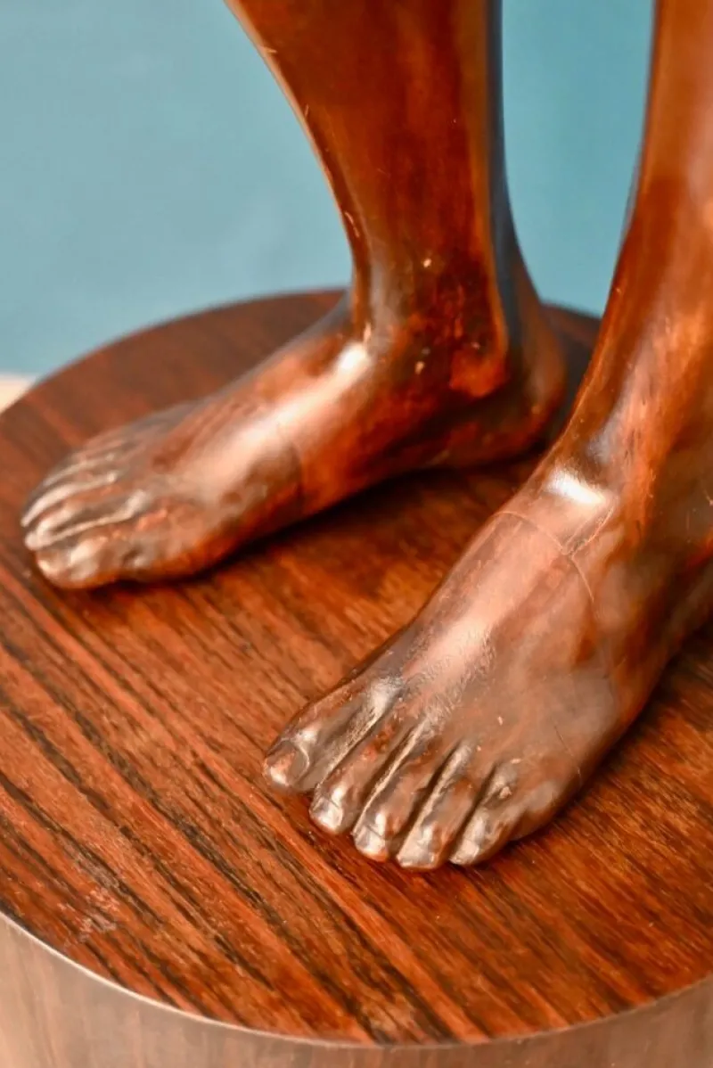 Pamono Italian Artist, Very Large Nude Sculpture of a Young Man, 1920s-1940s, Wood