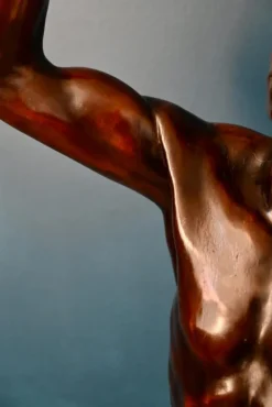 Pamono Italian Artist, Very Large Nude Sculpture of a Young Man, 1920s-1940s, Wood