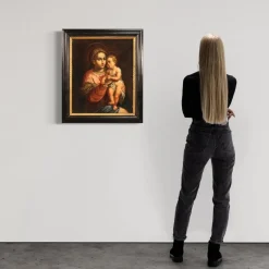 Pamono Italian Artist, Virgin with Child, 1670, Oil on Canvas, Framed><noscript><img width=