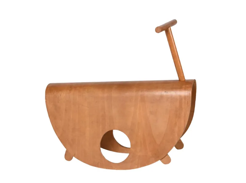 Pamono Italian Astolfo Curved Plywood Children's Rocking Chair by Peppe de Giuli for Design M, 1979> Children's Chairs