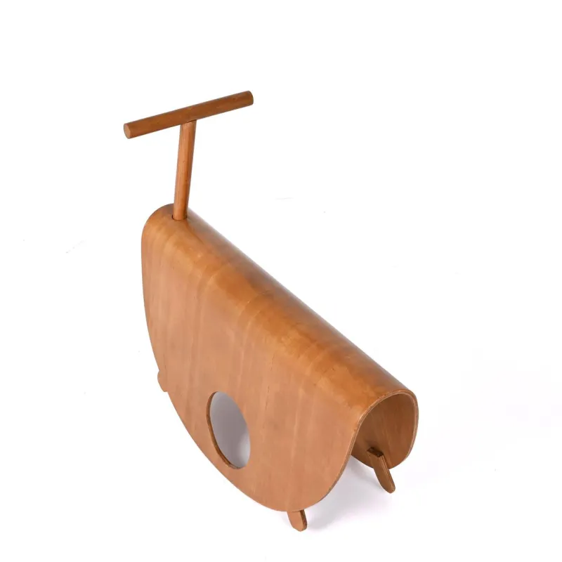Pamono Italian Astolfo Curved Plywood Children's Rocking Chair by Peppe de Giuli for Design M, 1979> Children's Chairs