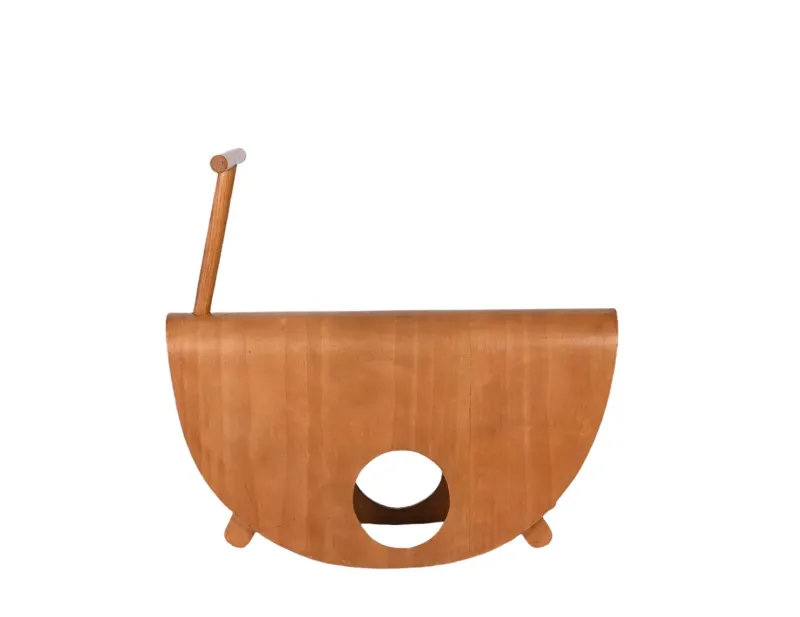Pamono Italian Astolfo Curved Plywood Children's Rocking Chair by Peppe de Giuli for Design M, 1979> Children's Chairs