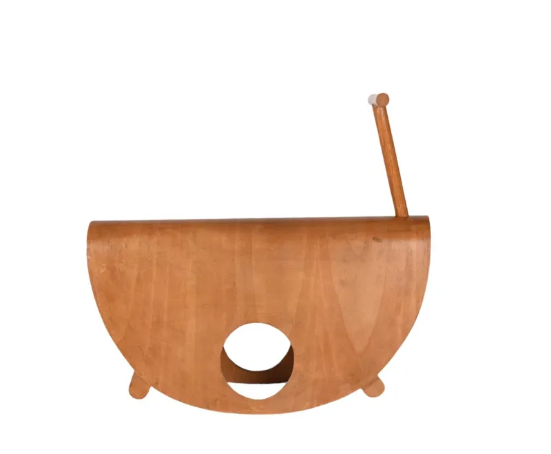 Pamono Italian Astolfo Curved Plywood Children's Rocking Chair by Peppe de Giuli for Design M, 1979> Children's Chairs