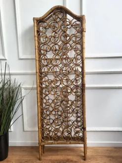 Pamono Italian Bamboo & Rattan Organic Bohemian 3 Panel Folding Screen, 1960s
