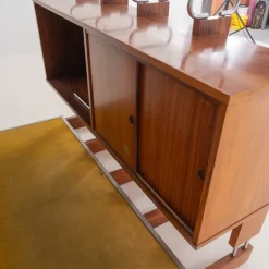Pamono Italian Bar Unit with Stools, 1970s, Set of 3><noscript><img width=