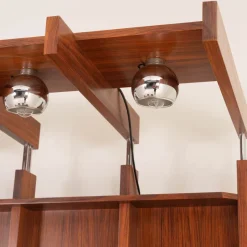 Pamono Italian Bar Unit with Stools, 1970s, Set of 3><noscript><img width=
