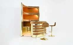 Pamono Italian Bar with Stools, 1970s, Set of 4><noscript><img width=