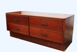 Pamono Italian Bed and Nightstands, 1960s, Set of 3><noscript><img width=