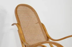 Sale Pamono Italian Bentwood Rocking Chair with Woven Cane Seat by Luigi Crassevig, 1970s