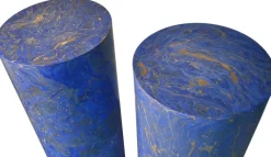 Pamono Italian Blue Marbled Scagliola Columns, Set of 2><noscript><img width=
