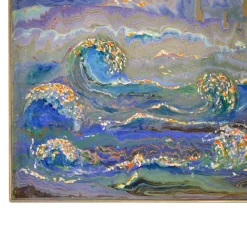 Pamono Italian Blue Waves in Relief Scagliola Art Wall Panel by Cupioli><noscript><img width=