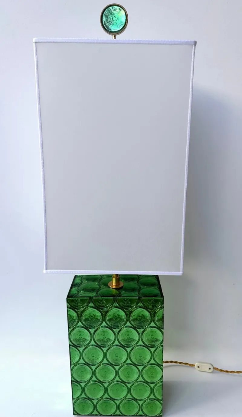 Pamono Italian Brass and Murano Glass Lamps by Roberto Giulio Rida, 2010s, Set of 2> Table Lamps